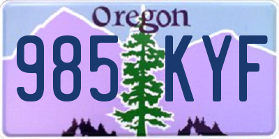 OR license plate 985KYF