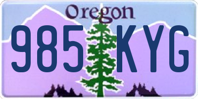 OR license plate 985KYG