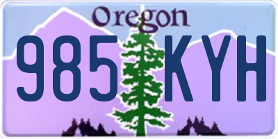 OR license plate 985KYH