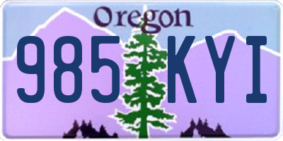 OR license plate 985KYI