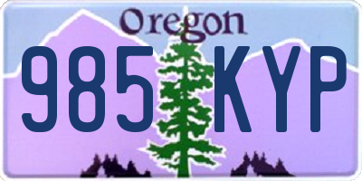 OR license plate 985KYP