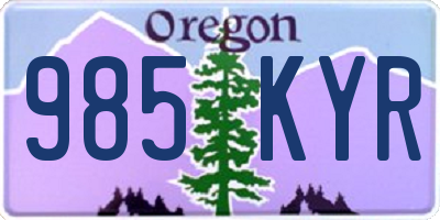 OR license plate 985KYR