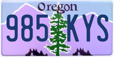 OR license plate 985KYS