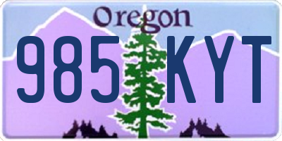 OR license plate 985KYT
