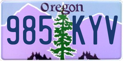 OR license plate 985KYV