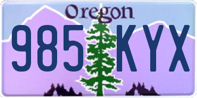 OR license plate 985KYX