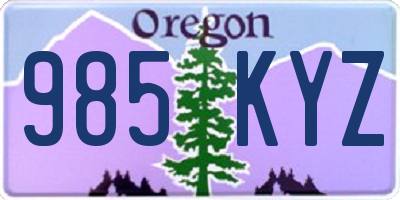 OR license plate 985KYZ
