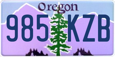 OR license plate 985KZB