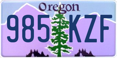 OR license plate 985KZF