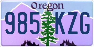 OR license plate 985KZG