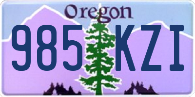OR license plate 985KZI