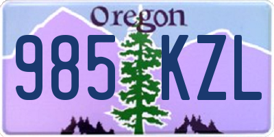 OR license plate 985KZL