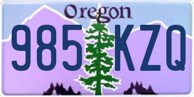 OR license plate 985KZQ