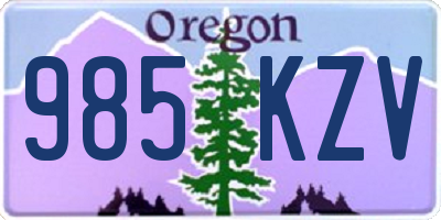 OR license plate 985KZV