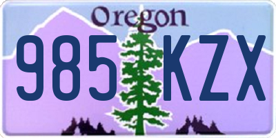 OR license plate 985KZX
