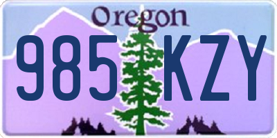 OR license plate 985KZY