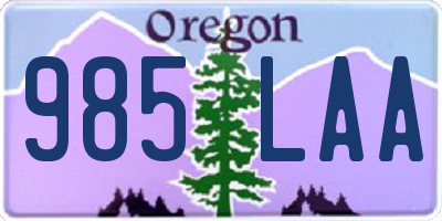 OR license plate 985LAA