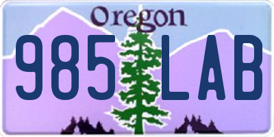 OR license plate 985LAB