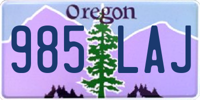 OR license plate 985LAJ