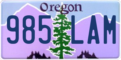 OR license plate 985LAM