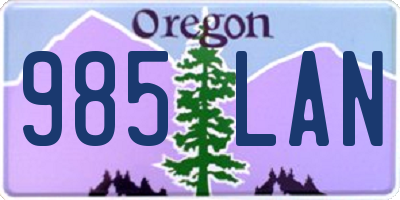 OR license plate 985LAN
