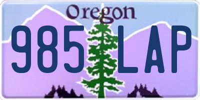 OR license plate 985LAP