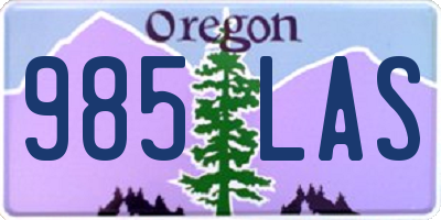 OR license plate 985LAS