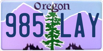 OR license plate 985LAY