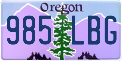OR license plate 985LBG