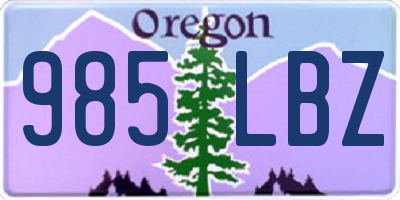 OR license plate 985LBZ