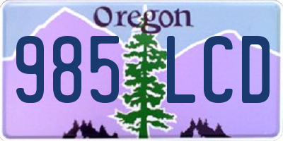 OR license plate 985LCD