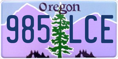 OR license plate 985LCE