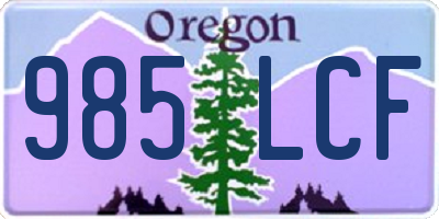 OR license plate 985LCF