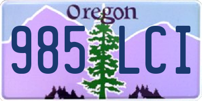 OR license plate 985LCI