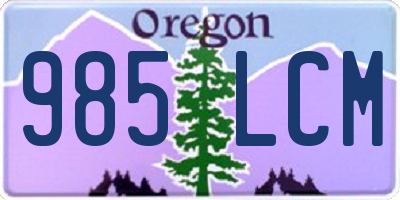 OR license plate 985LCM