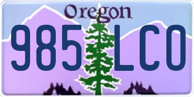 OR license plate 985LCO