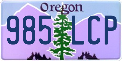 OR license plate 985LCP