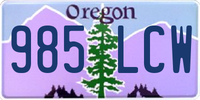 OR license plate 985LCW
