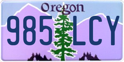 OR license plate 985LCY