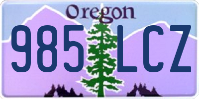 OR license plate 985LCZ