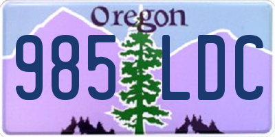 OR license plate 985LDC