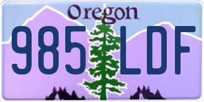 OR license plate 985LDF