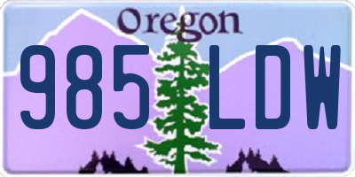 OR license plate 985LDW