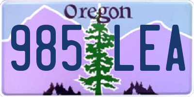 OR license plate 985LEA