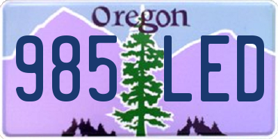 OR license plate 985LED