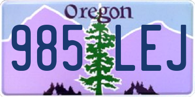 OR license plate 985LEJ