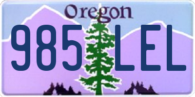 OR license plate 985LEL