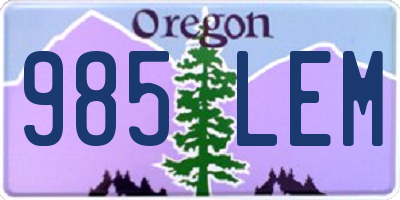 OR license plate 985LEM