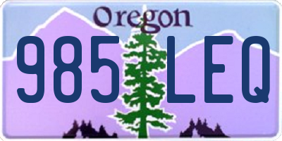 OR license plate 985LEQ