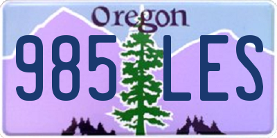OR license plate 985LES
